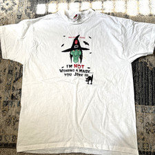 Vintage Halloween 2000 Witch Graphic T-Shirt Size XL witch