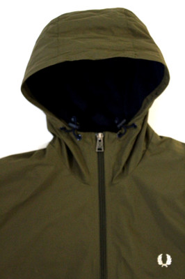 Fred Perry hooded bomber men's jacket small olive SJ7064 Polyamide LJKTD121
