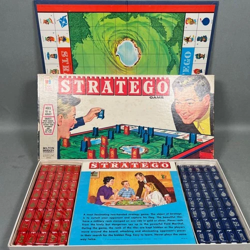 Vintage 1961 Stratego Board Game ~ Milton Bradley ~ 100% Complete * Nice Shape