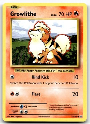 Growlithe 17/108 Pokemon XY - Evolutions Non Holo
