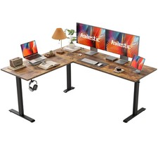 L Shaped Standing Desk 63 x 55 inch Adjustable Height, Electric Corner Standi...