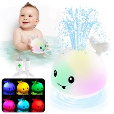 Bath Toys Toddler Light Up Whale Sprinkler Bathtub Pool Water Toy 1-3 6-12-18