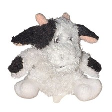Animal Alley VERY SOFT BLACK  WHITE COW 4" Bean Bag Stuffed Animal Toy
