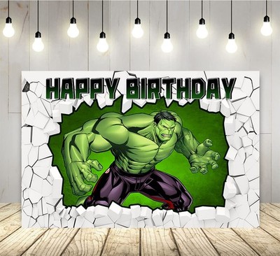 Green Superhero Backdrop for Birthday Party Supplies 5x3ft Brick Wall Photo B...