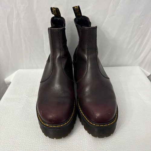 Dr Martens Boots Womens 10 US Rometty Sanguine Burgundy Chelsea Platform Chunky - Picture 4 of 12