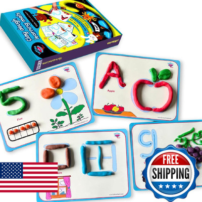 Alphabet & Number Playdough Mat for Letter Tracing | 36 Activity Card for Clay, 