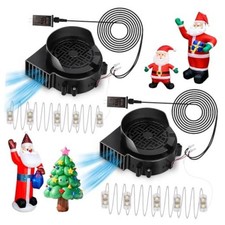 2-Pack Inflatable Fan Replacement, 1.5A Air Fan Blower with 2.0A 1.5A/5LEDS