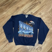 Denver Broncos Blue Sweatshirt Men Large Football Super Bowl Champs XXXIII NFL