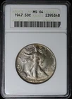 1947 50C Walking Liberty Half Dollar ANACS MS64