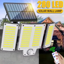 280 LED Solar Power Lights Outdoor PIR Motion Sensor Garden Security Wall Lamp
