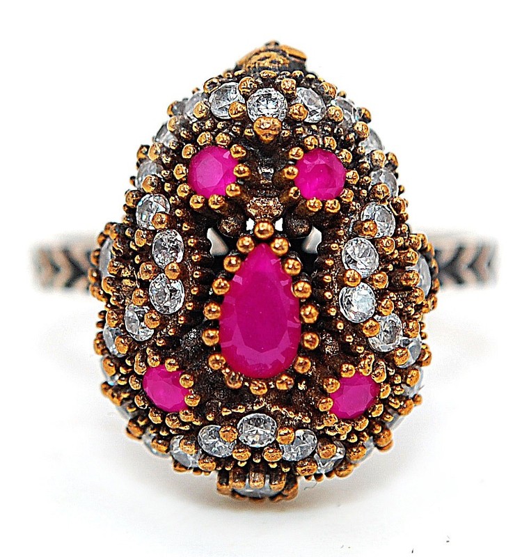 1CT Heat Treated Rubellite Tourmaline 925 Sterling Silver Ring Sz 7 TT1-2
