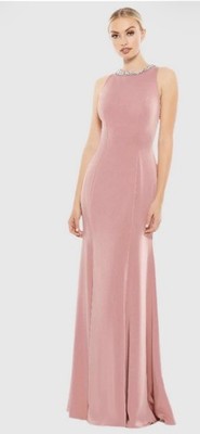 Ieena for Mac Duggal Pink Embellished Neck Trumpet Gown - Size 8 - NWT