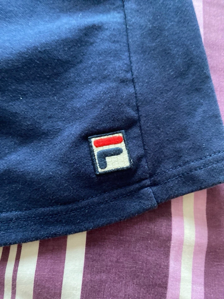 FILA White Line Men’s Sweat Shorts Size S Small Navy Blue Fleece Used Pre-owned - Image 2 of 4