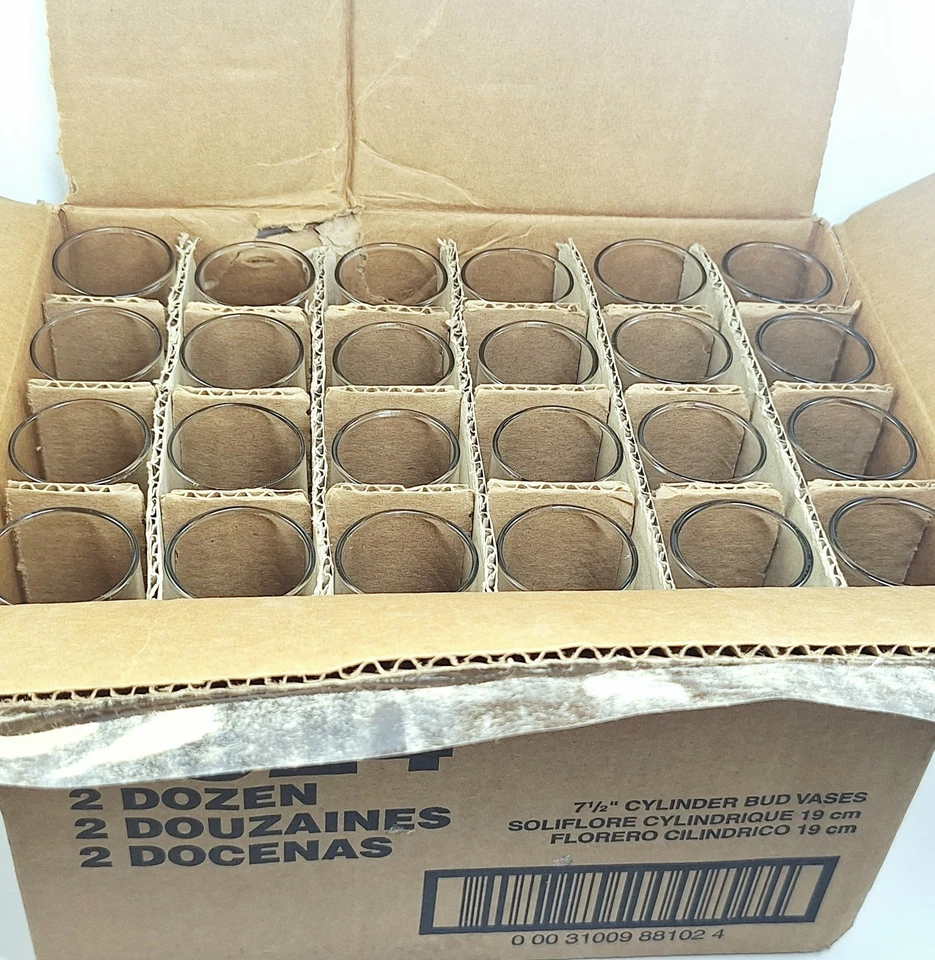 48件透明玻璃圆筒芽花瓶用于活动或派对或工艺品免运费 — 第 4/4 张图片