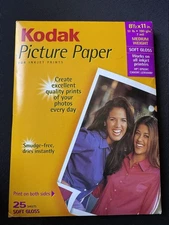 Kodak 8.5”x 11”  Picture Paper For Inkjet Printers Gloss 40 Sheets New