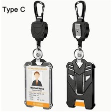Share Badge Holder Retractable Clip Heavy Duty Carabiner Badge Reel Keychain