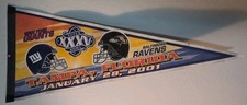 NFL 2001 Super Bowl XXXV Tampa Bay FL NY Giants/Baltimore Ravens Pennant B468