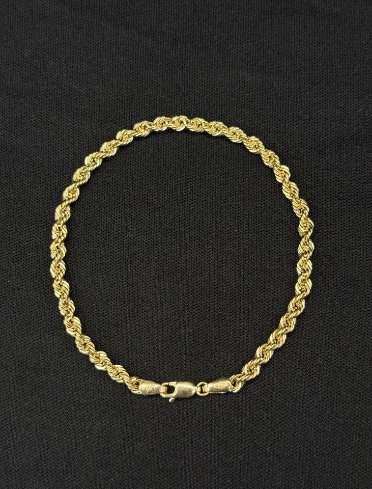 10K Italy Yellow Gold Bracelet 4mm 8.2 Inches - Image 3 of 3
