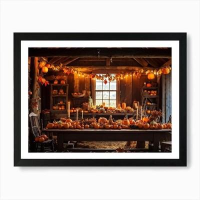 A Traditional Rural Barn Decked Out Framed Wall Art Poster Canvas Print Picture