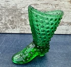 New ListingFenton Green Hobnail Glass Boot Vase Vintage Art Glass Shoe Planter