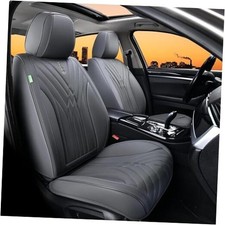 Automotive Seat Covers, 2 Pcs Leather Seat Covers, Breathable Car Front Gray