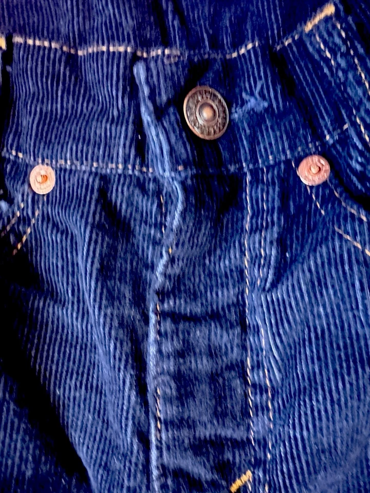 Calça jeans NOS Deadstock Levi’s Saddleman Boot veludo marinho estudante 25x32 716-1517 - Imagem 3 de 4