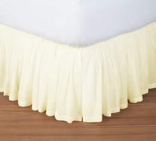 Solid Ivory SPLIT Corner Dust Ruffle Bed Skirt 650 TC Cotton US Bed Size Drop