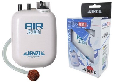 Jenzi  Belüftungspumpe Deluxe inkl. Schlauch und Ausströmstein. für Köderfische