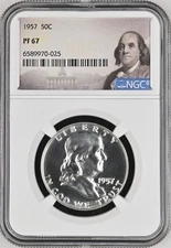 1957 Proof Franklin Half Dollar 50C NGC PF67 Special Label BOX5