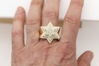 14k Large Star of David Ring Natural Diamonds Solid Yellow Gold — photo 5