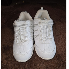 OshKosh B'gosh Girls White Glitter Sneakers Hook Loop Lace Up Athletic Shoes