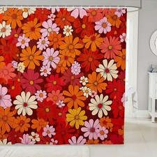 Feelyou 60S 70S Groovy Shower Curtain Kids Retro Hippie Flower Bathroom Showe...