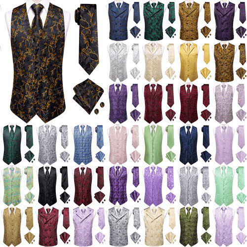 Conjunto de chaleco formal para hombre con pajarita/corbata XS-5XL, chaleco de esmoquin para boda