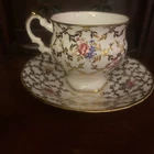 Elizabethan Vintage Sovereign Teacup & Saucer Set – Heavy Gold Gilding Rare