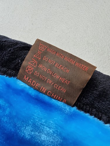 Southwestern Reversible Plush Throw Blanket Native Aztec Print Blue Black - Picture 9 of 14