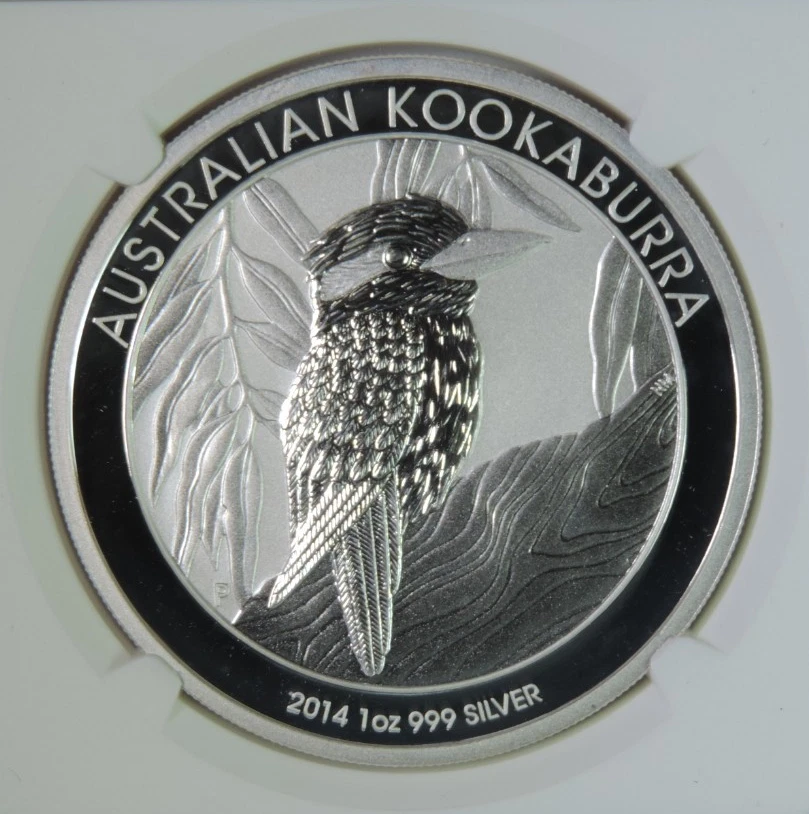 2014 P Australia Kookaburra 1oz .999 Silver $1 Coin NGC MS70 - Image 3 of 4