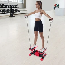 Steppers for Exercise Portable Mini Stepper with Pull Ropes for Home Workout