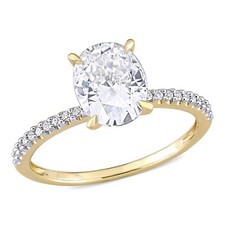 AMOUR 2 CT DEW Created White Moissanite and 1...