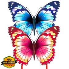 Colorful Butterfly Kite Large Easy Fly 300ft String Handle