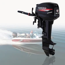 HANGKAI 2 Stroke 18HP Gas Power Outboard Motor Boat Engine Water Cooling System