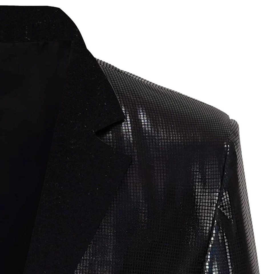 3XL Traje Discoteca Para Hombre Años 70, Traje Lentejuelas Brillantes Fiesta Disfraz Estilo Retro Foto 4 de 4