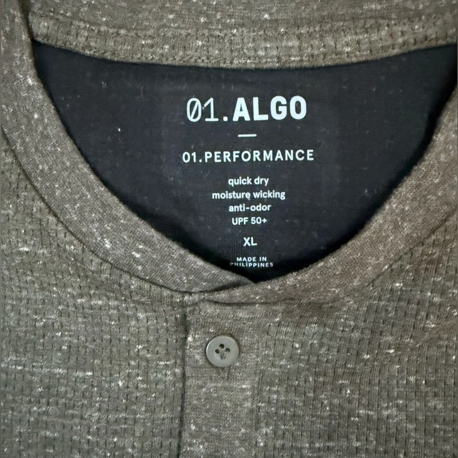 01.Algo Men’s Performance shirt Olive Green XL NWT