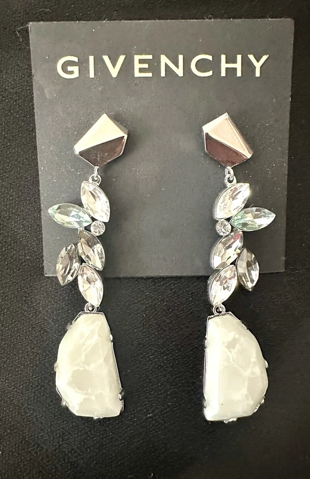Pendientes Givenchy Piedra/Cristal Rodio/Como Nuevo Foto 2 de 4