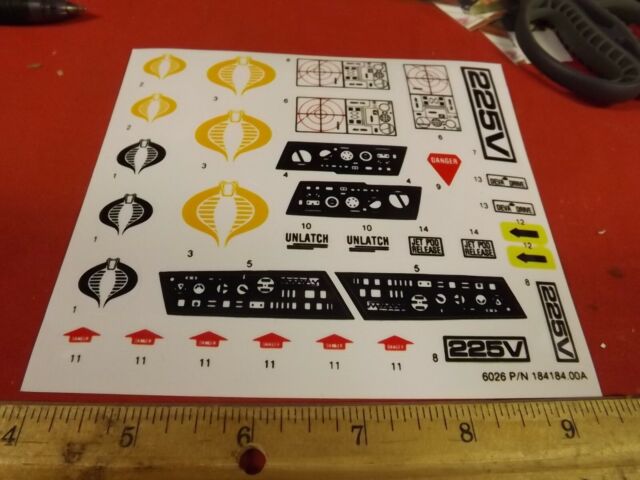 Fits Vintage Mamba Helicopter Decal Sticker Sheet ARAH 1987 Die Cut Free Ship