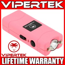 VIPERTEK Stun Gun Micro Mini PINK VTS-881 Rechargeable LED Flashlight
