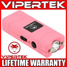 VIPERTEK Stun Gun Micro Mini PINK VTS-881 Rechargeable LED Flashlight
