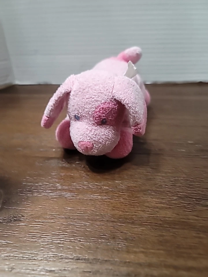 Brinquedo chocalho de pelúcia infantil preferido rosa cachorro bronzeado 6” bicho de pelúcia amoroso LEIA - Imagem 3 de 4