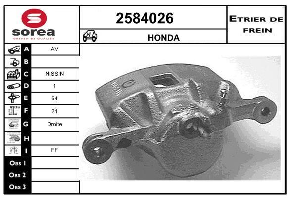 Étrier de frein essieu avant pour révision Honda Civic VI et Logo