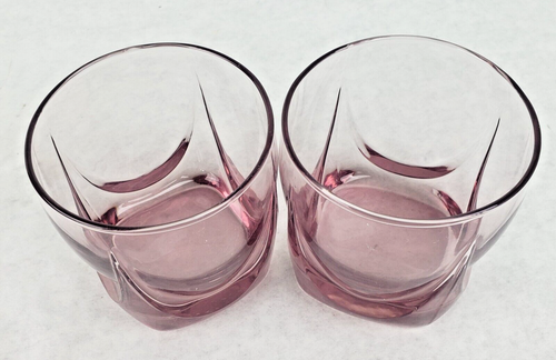 Set Of 4 Libbey 8oz Rock Glasses Plum Purple 3.75" Tall Tumblers - Picture 7 of 7