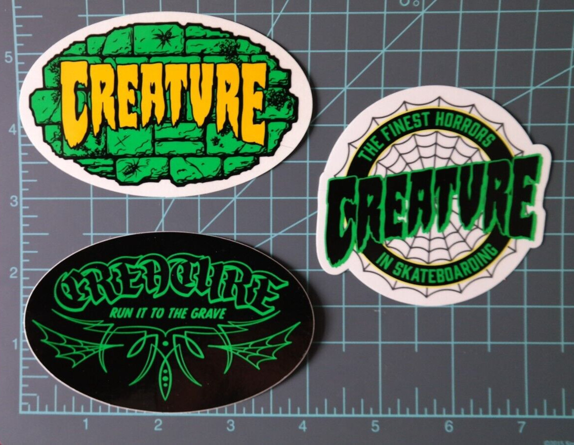 S - 3 Round / Oval Logo Stickers, Vintage, Santa Cruz, Powel
